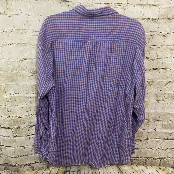 Tommy Bahama Dual Lux Gingham Cotton Purple Pink Button Up Shirt - Picture 3 of 5